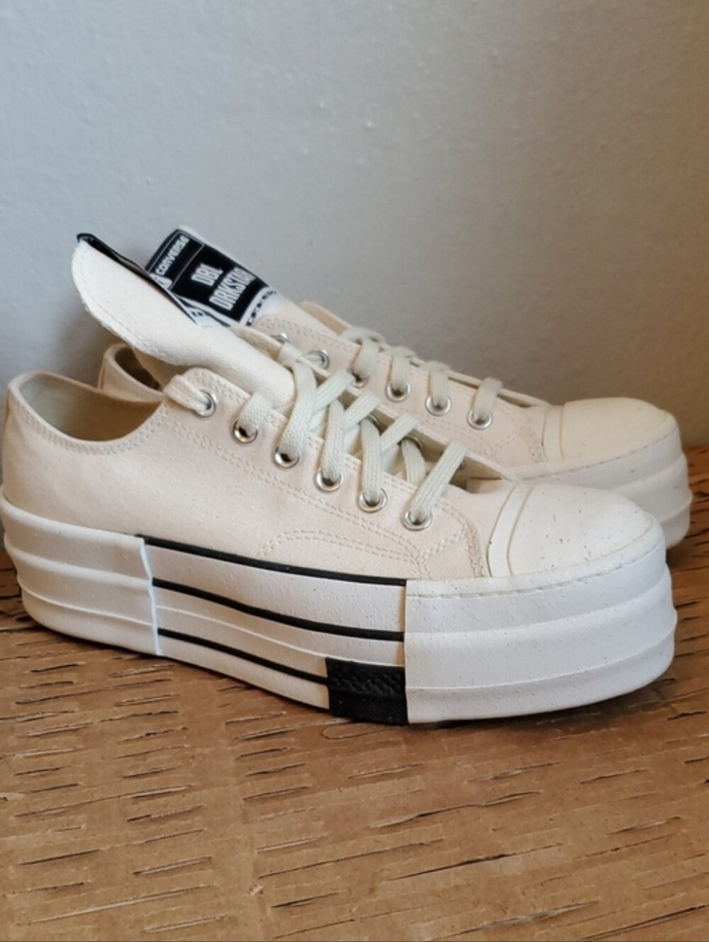 Brand New!Converse X RICK OWENS DRKSHDW DBL DRLSTAR CHUCK ALL STAR 70 IVORY M7W9